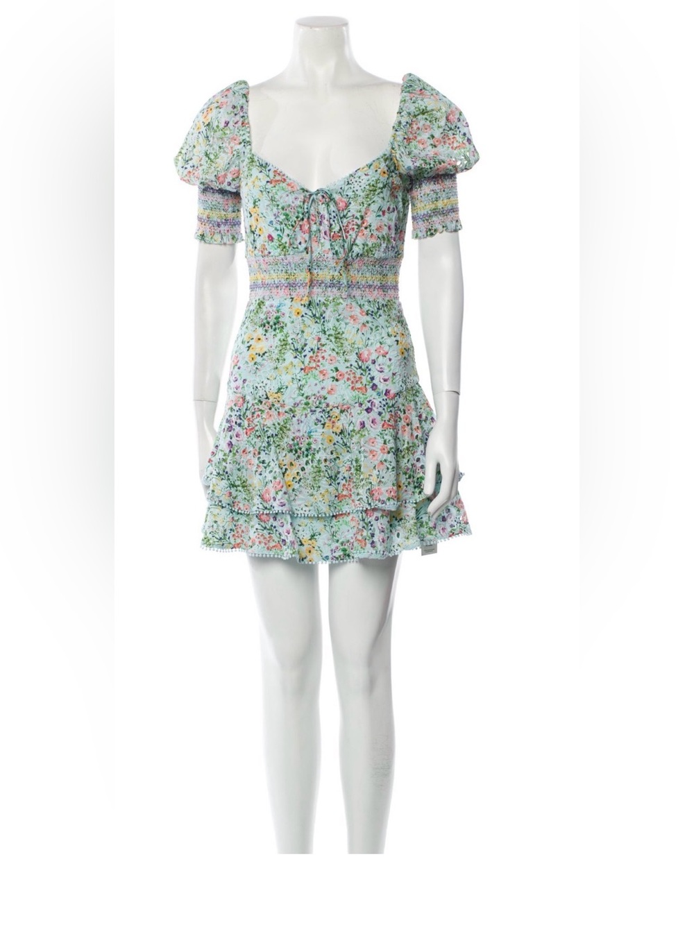 Alice + Olivia Crawford Floral Puff Sleeve Mini Dress